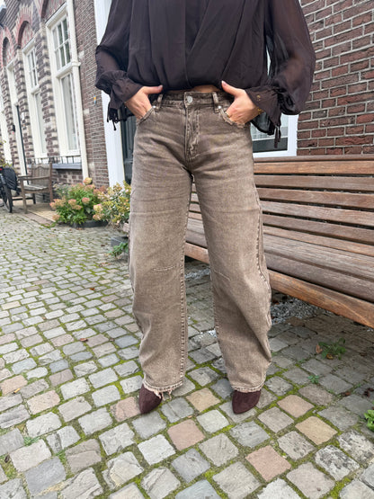 Jeans Elles Balloon Grey Brown voor dames