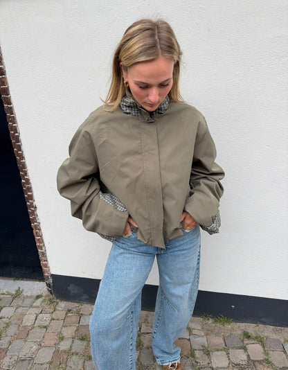 Jacket Wies Check Army Green voor dames