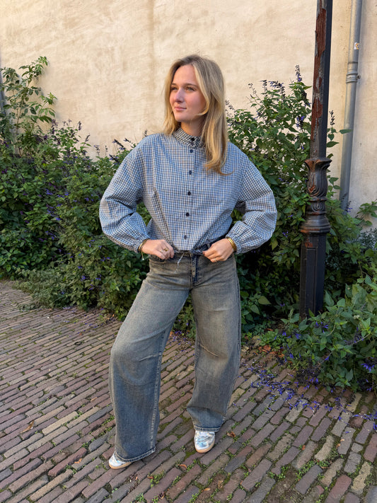 Blouse Vilfred Check Blue voor dames