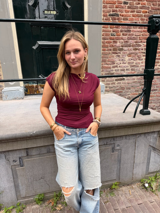 Top Shirly Bordeaux voor dames
