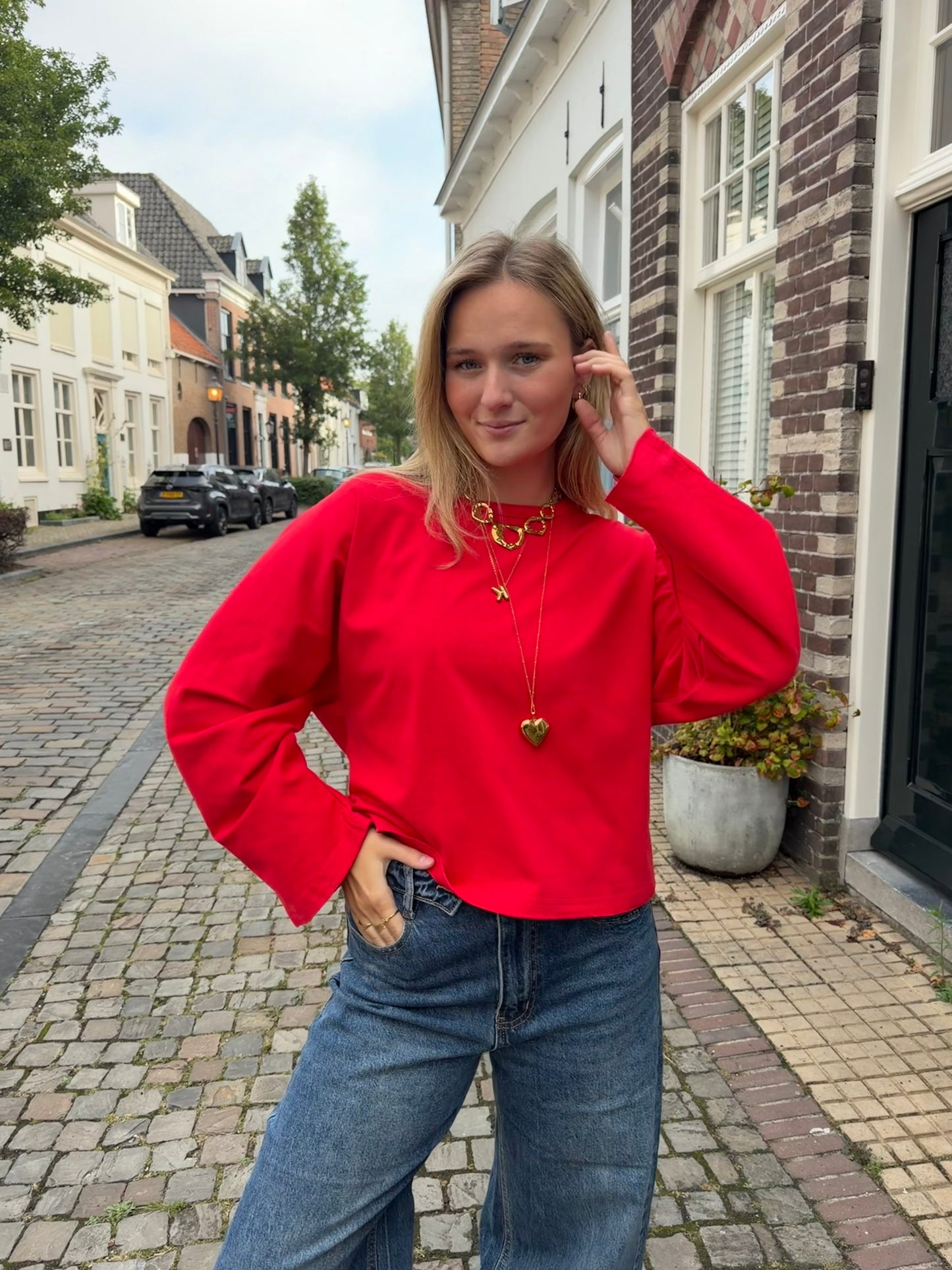 Longsleeve Villy Red voor dames