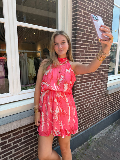 Dress Short Halter Pink voor dames