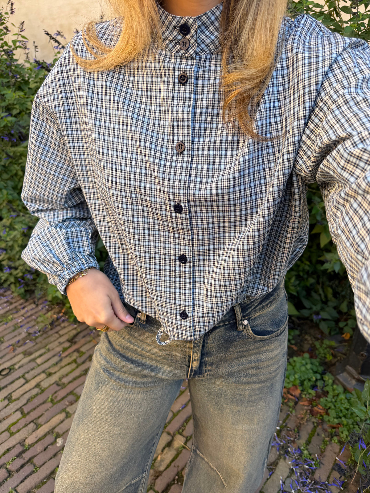 Blouse Vilfred Check Blue voor dames