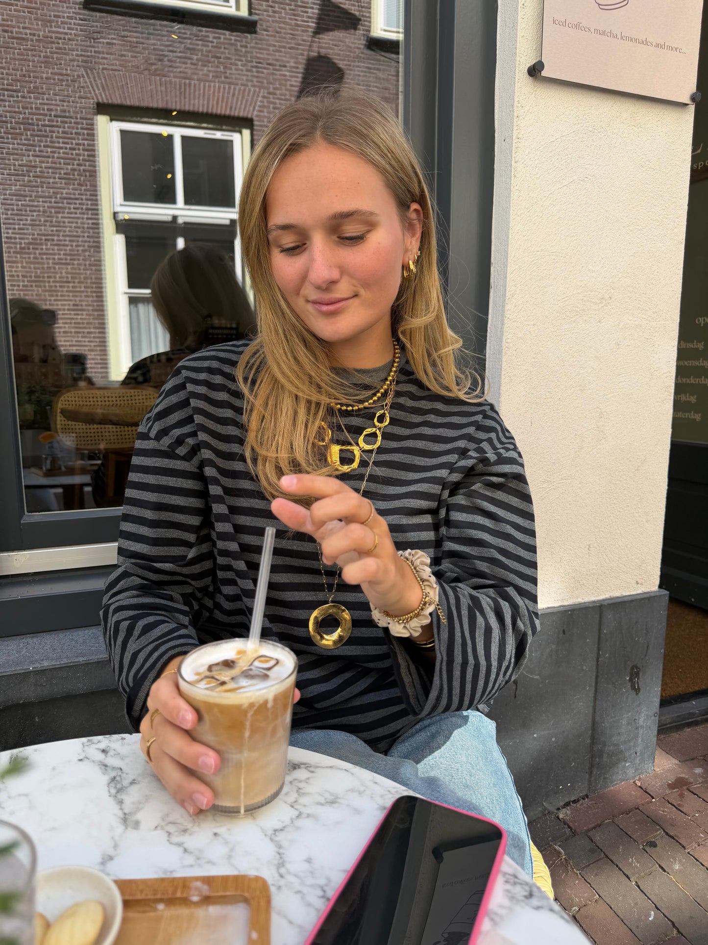 Longsleeve Stripes Grey voor dames