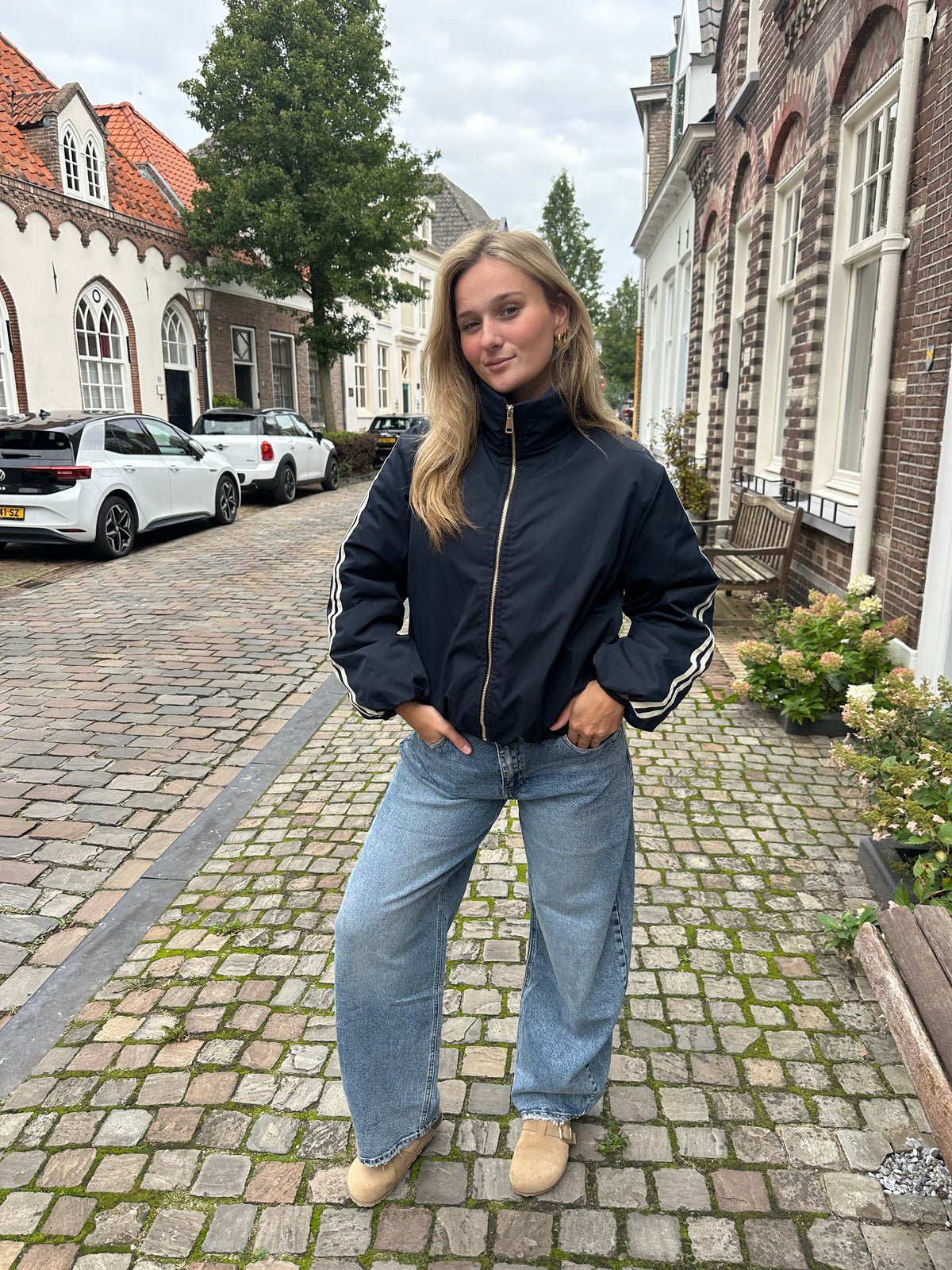 Jacket Indy Stripe Navy voor dames