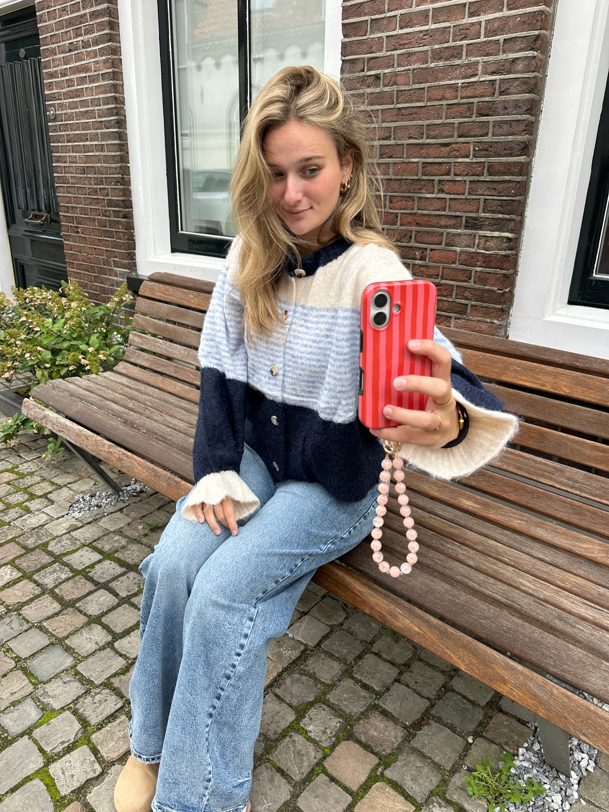 Cardigan Lissa Stripe Blue voor dames