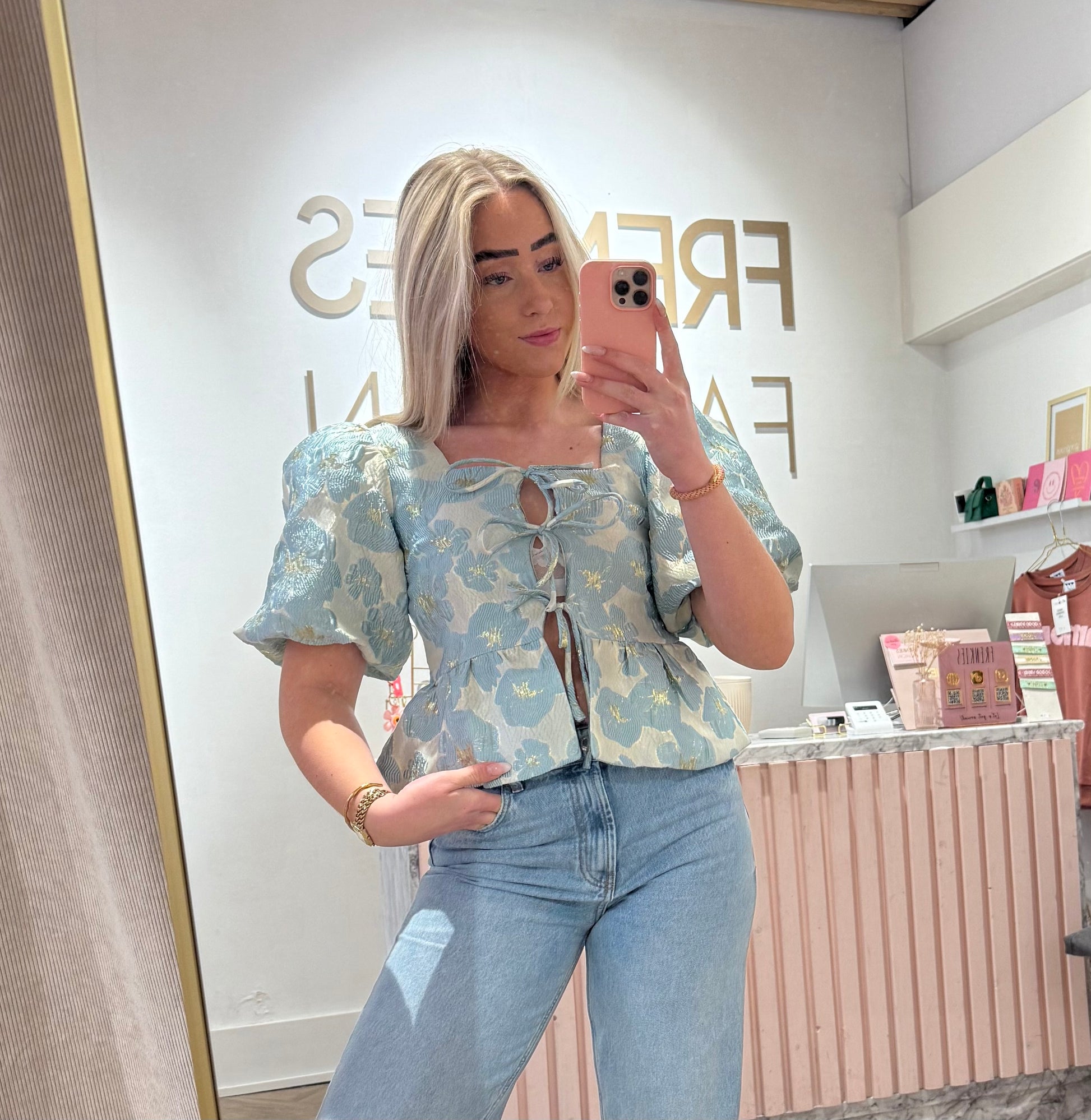 Top Ella Lichtblauw voor dames