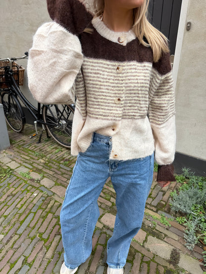 Cardigan Lissa Stripe Brown voor dames