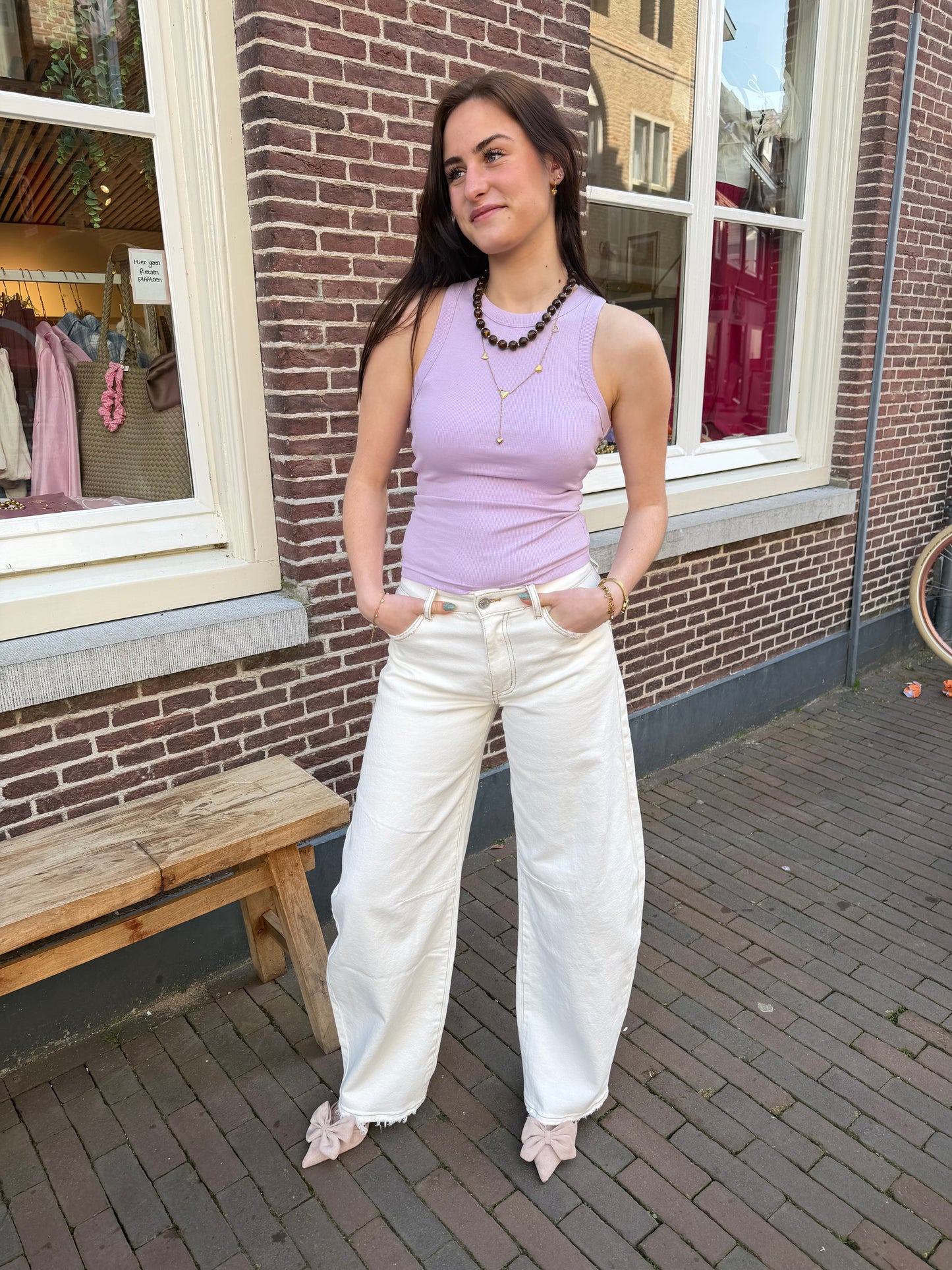 Jeans Balloon White voor dames