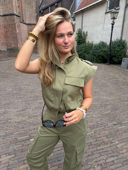 Gilet Lara Army Green voor dames