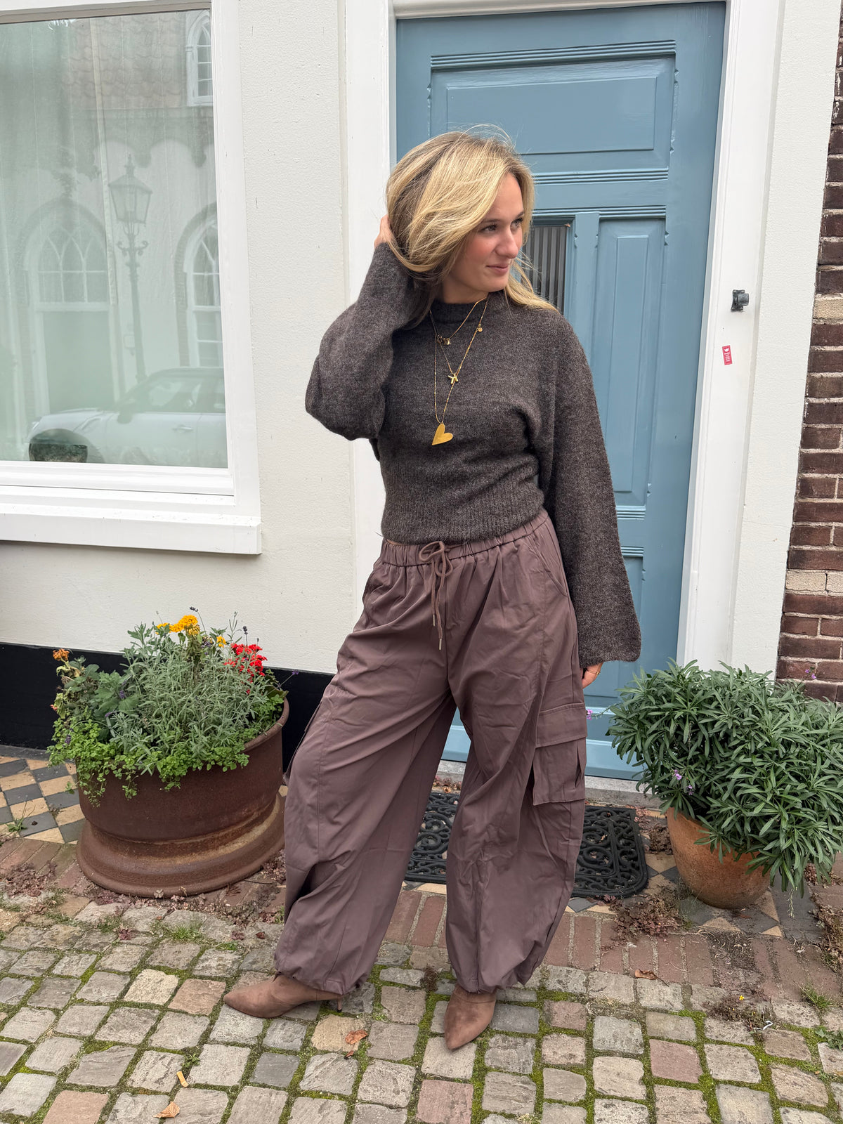 Pants Mia Cargo Brown voor dames