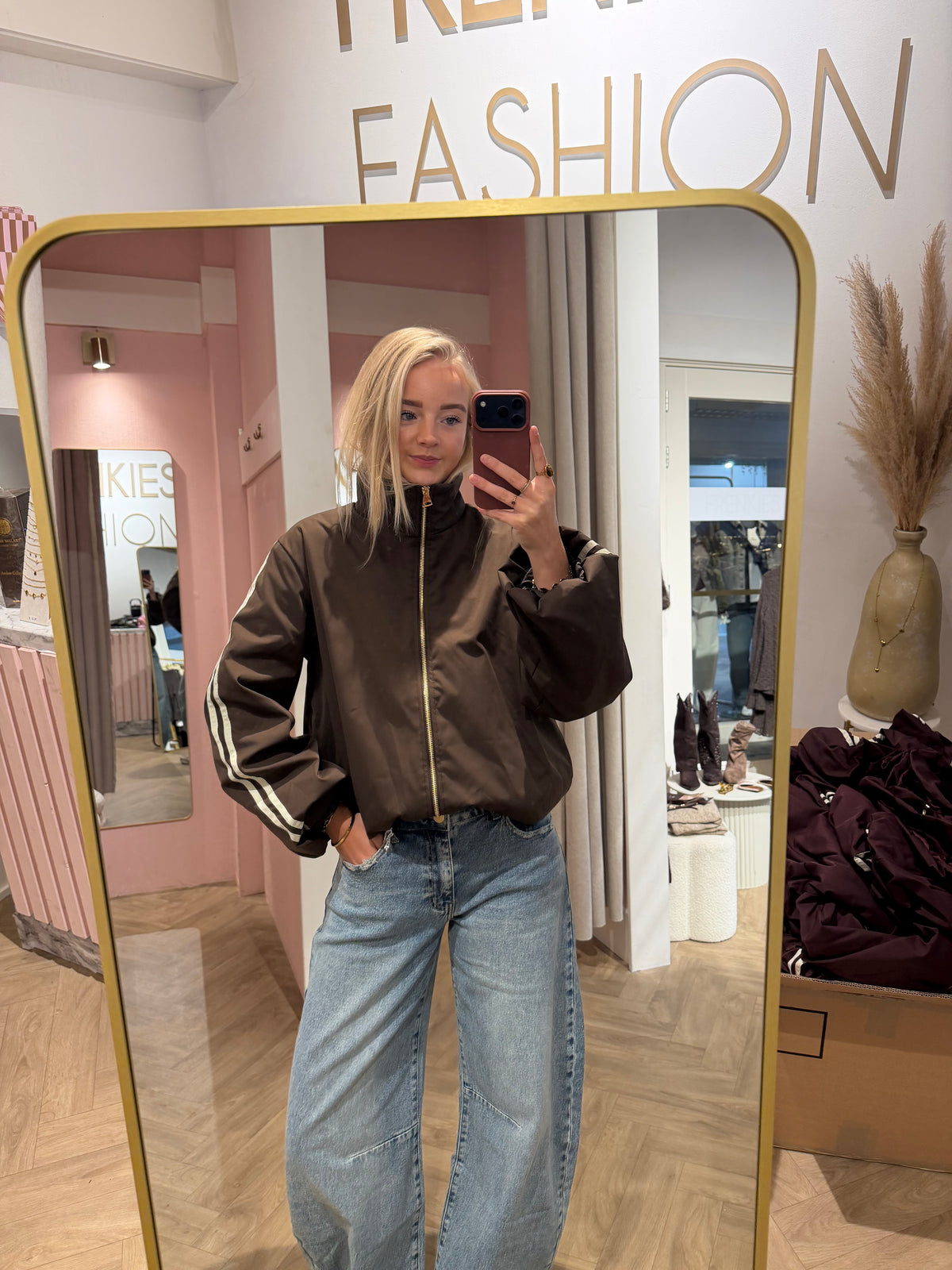 Jacket Indy Stripe Brown voor dames