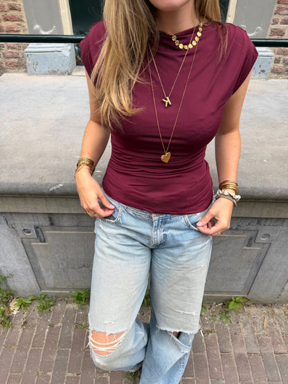 Top Shirly Bordeaux voor dames