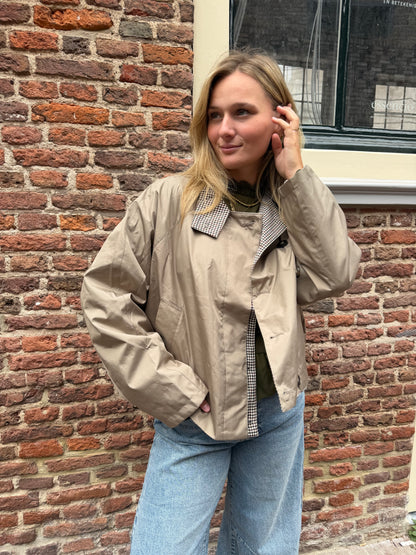 Jacket Floor Check Beige voor dames