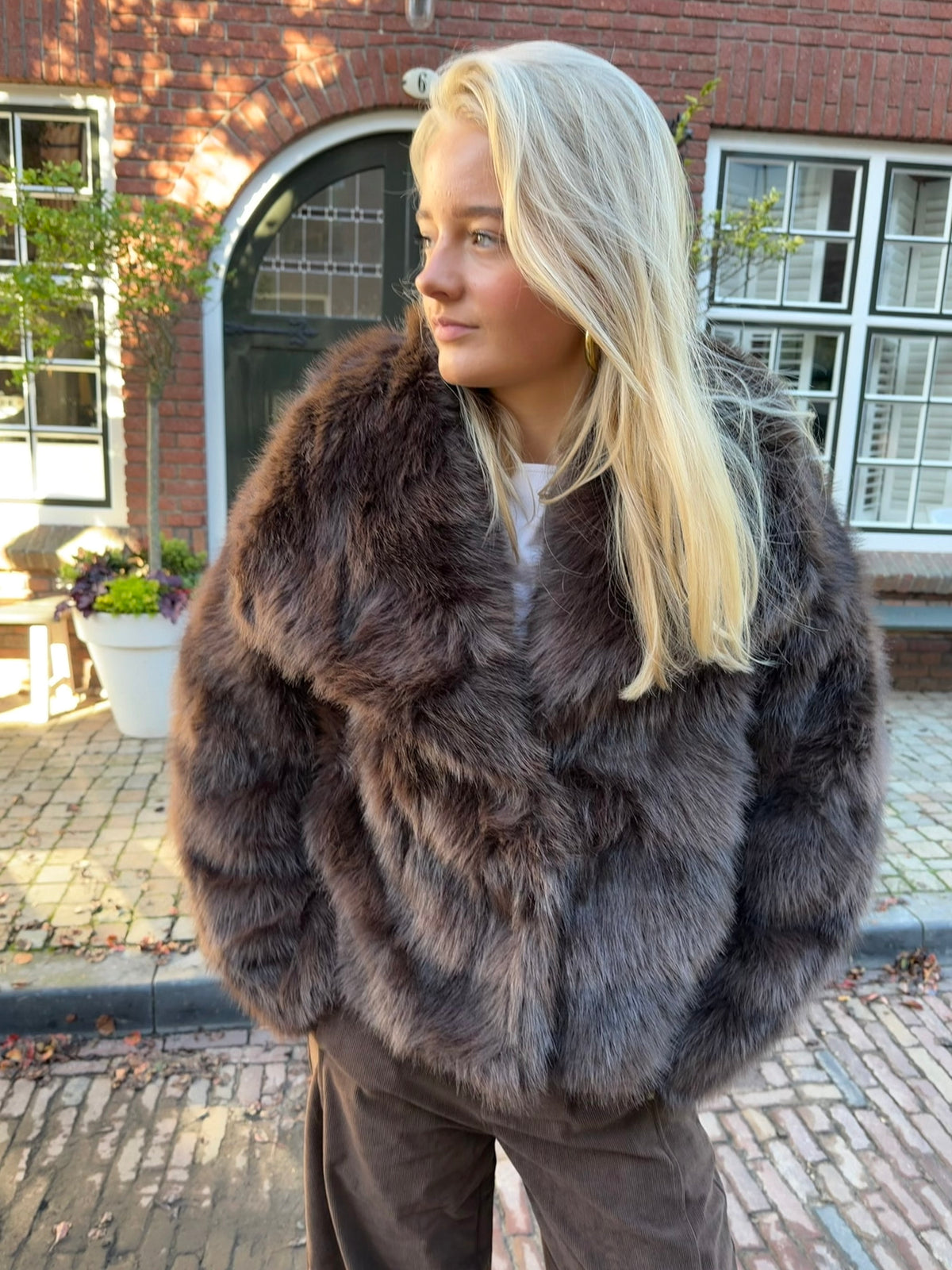 Jacket Mira Furr Brown voor dames