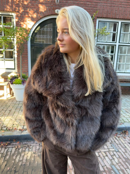 Jacket Mira Furr Brown voor dames