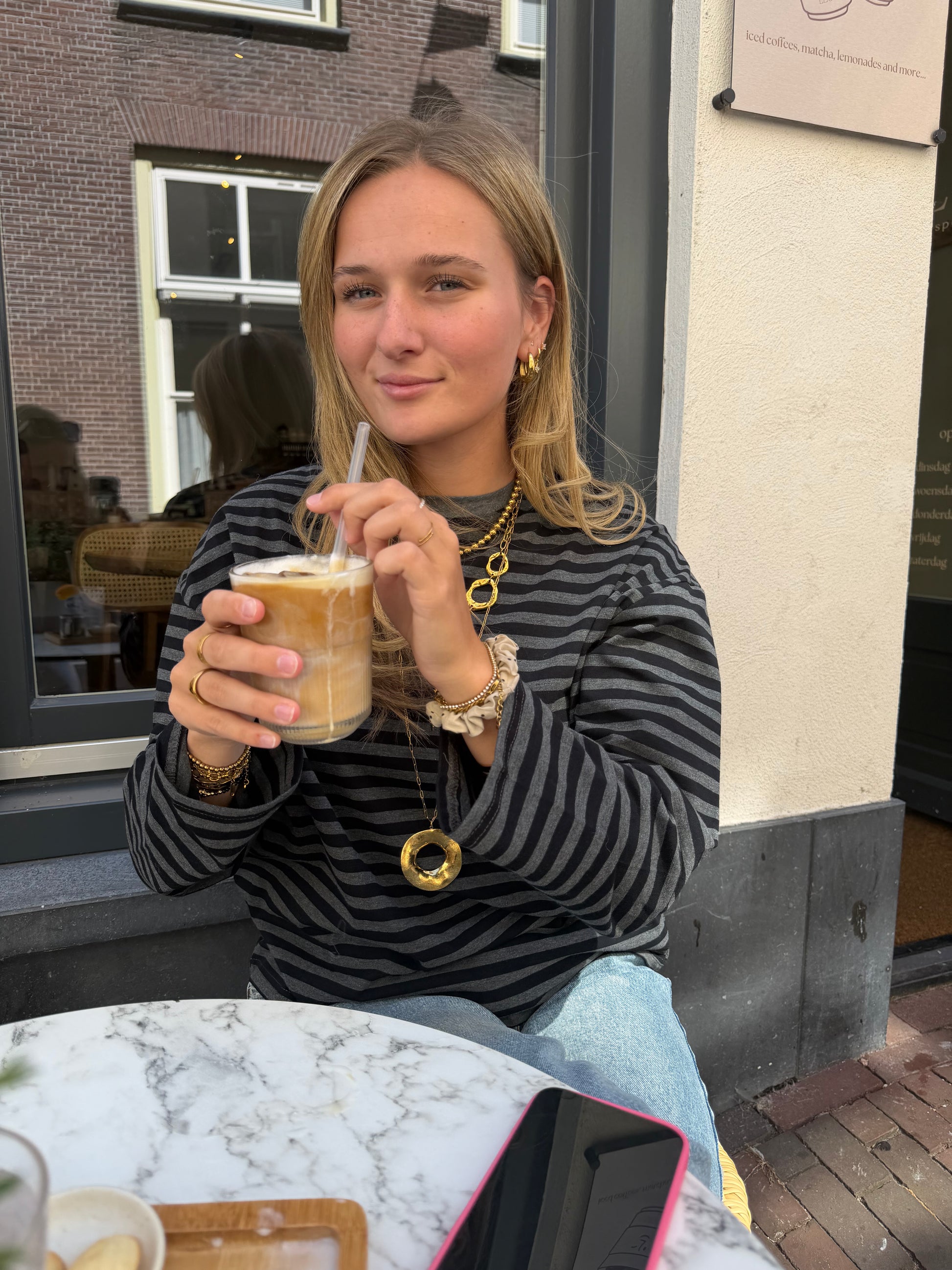 Longsleeve Stripes Grey voor dames