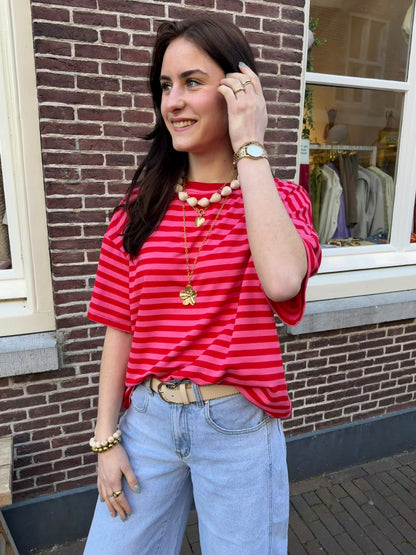 T-shirt Fien Red voor dames