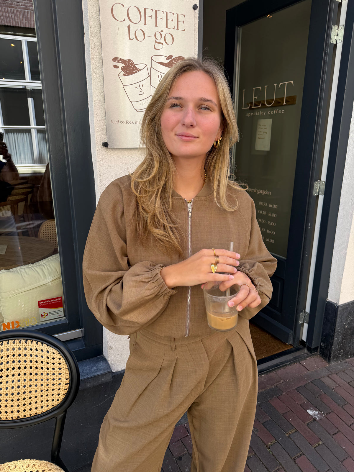 Jacket Garwin Zipper Sand voor dames