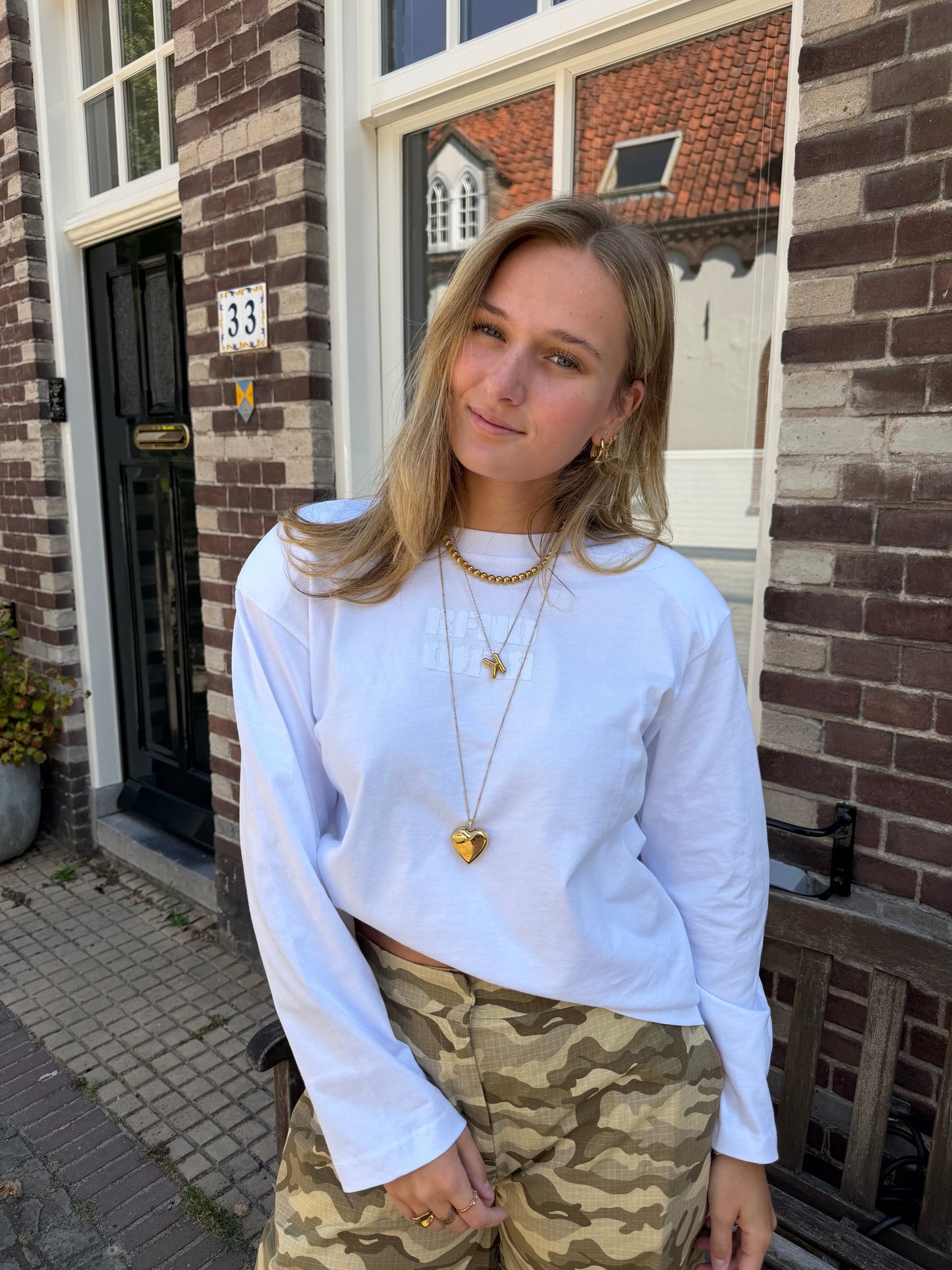 Longsleeve Stitch White voor dames