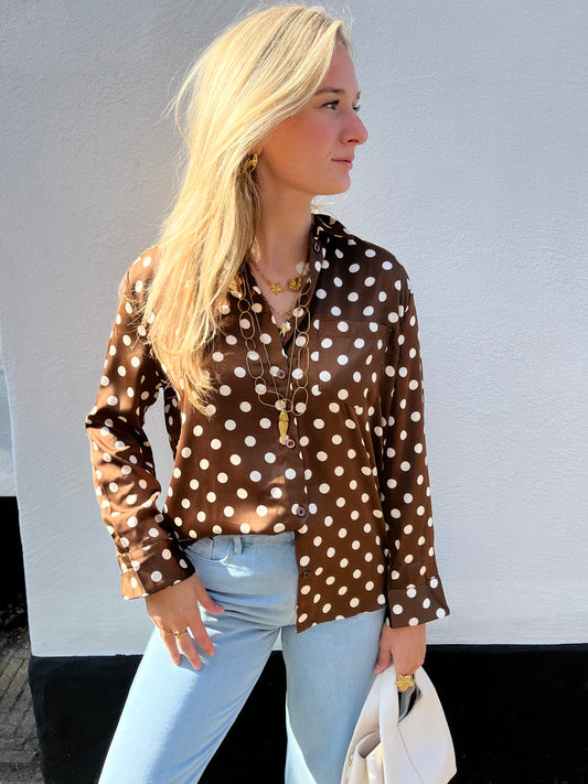 Blouse Dot Bruin voor dames