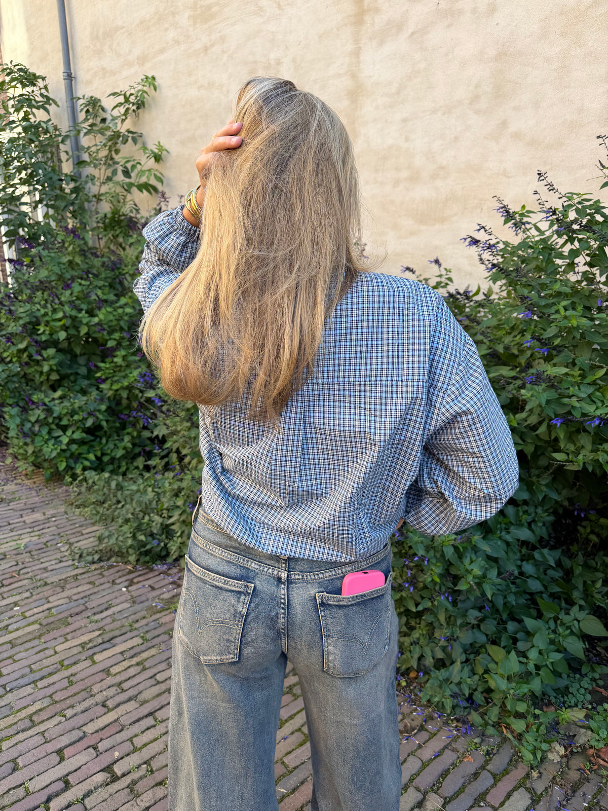 Blouse Vilfred Check Blue voor dames