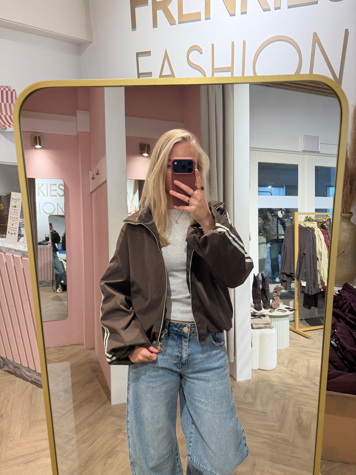 Jacket Indy Stripe Brown voor dames
