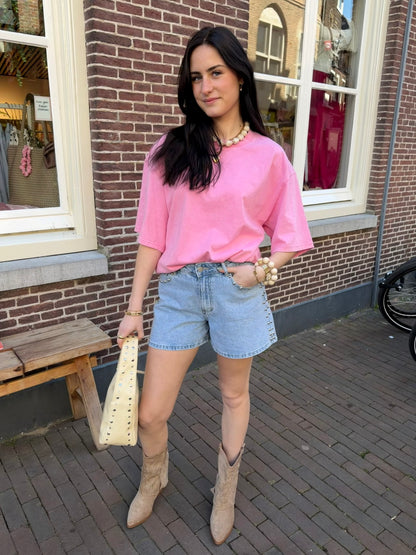 T-shirt Pem Pink voor dames