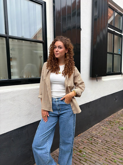 Blouse Joelle Check Beige voor dames