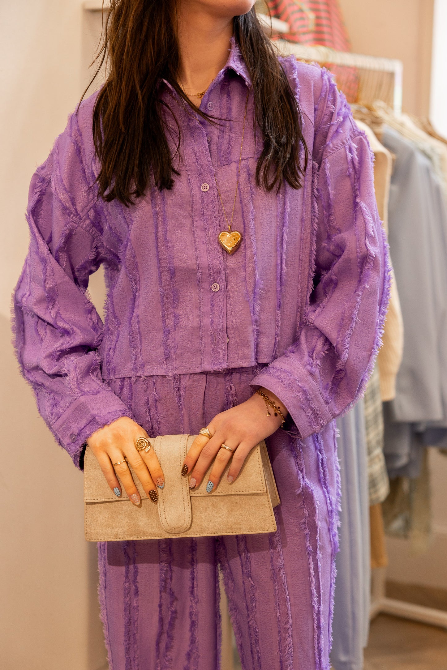 Blouse Saden Lila voor dames