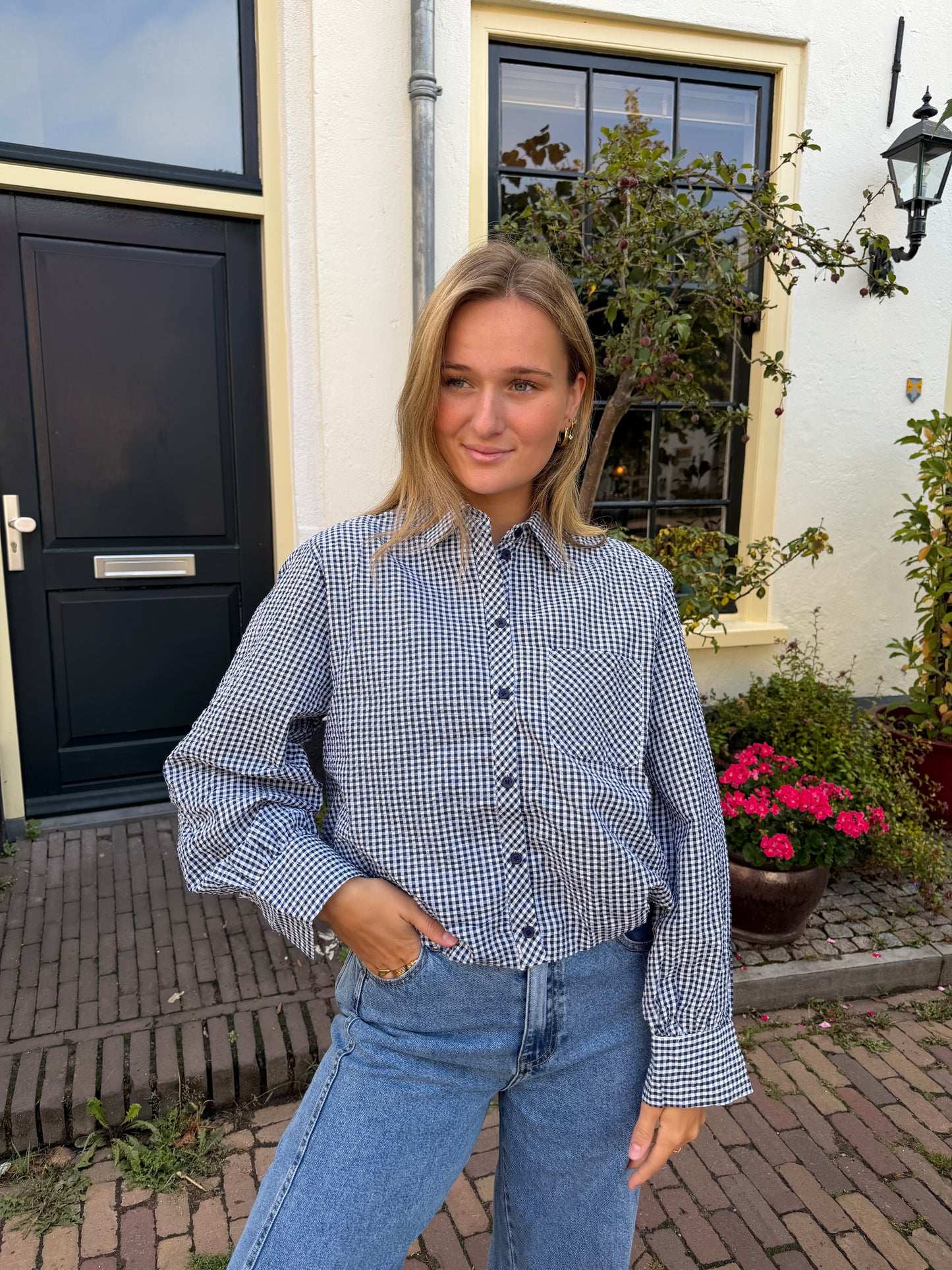 Blouse Dana Check Blue voor dames