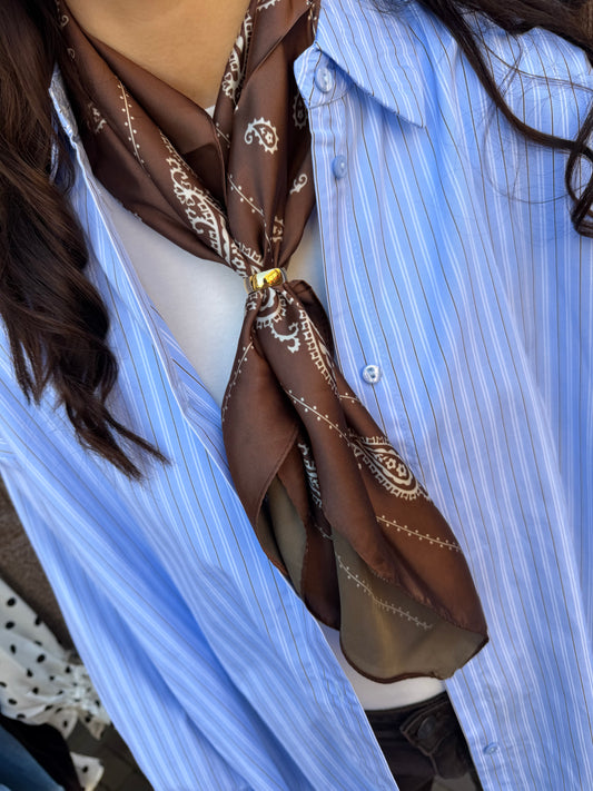 Sjaaltje White Coffee voor damesScarf Clip Circle voor dames