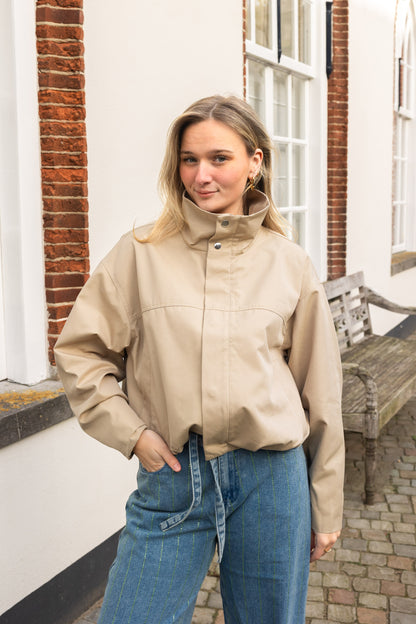 Jacket High Neck Beige voor dames