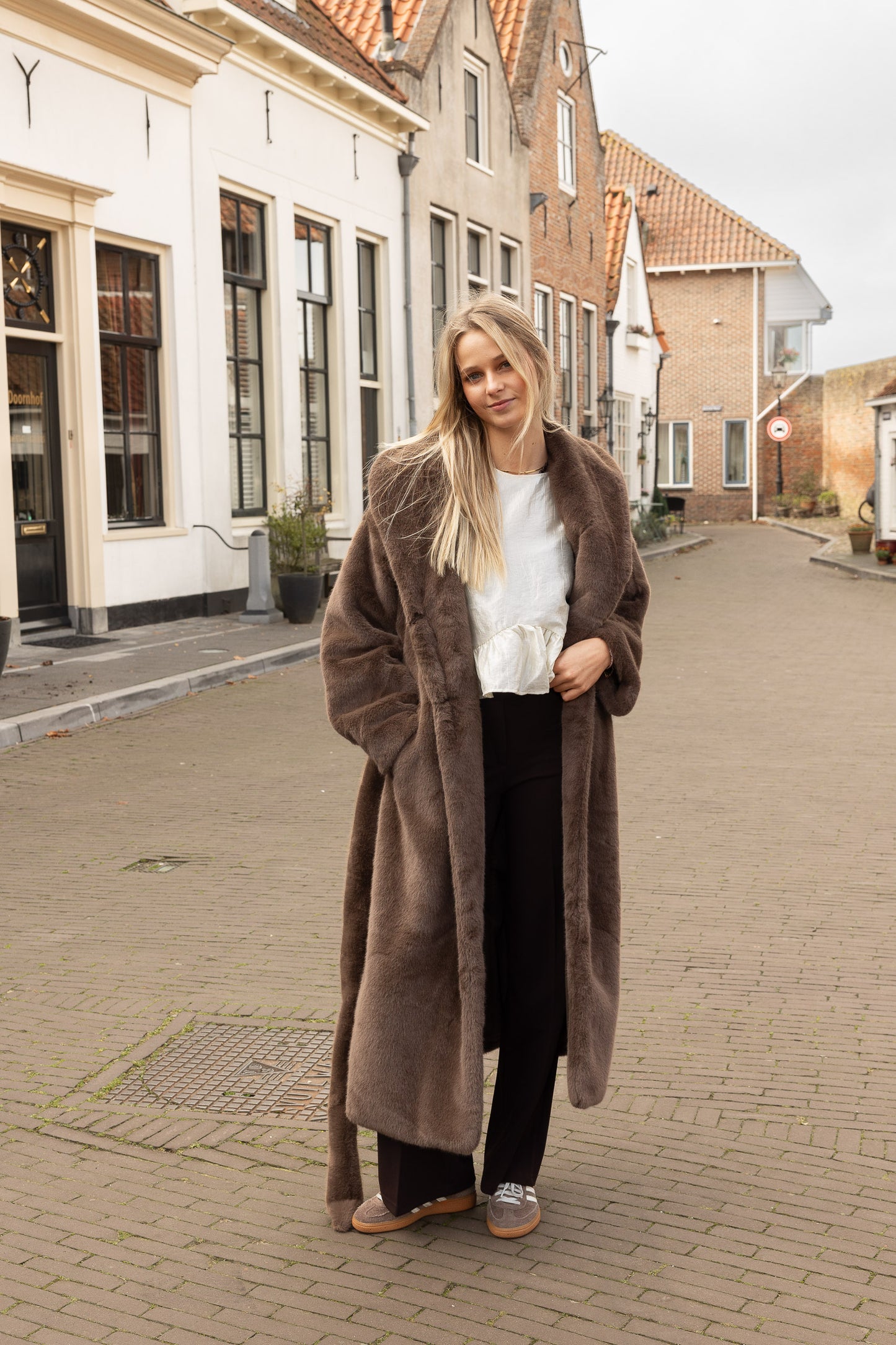 Jas Faux Fur Bruin voor dames