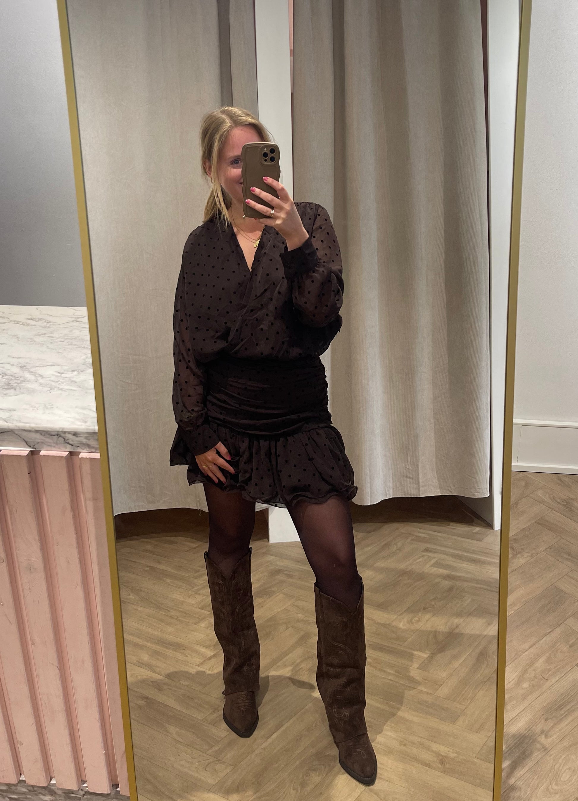 Jurk Eva Bruin voor dames