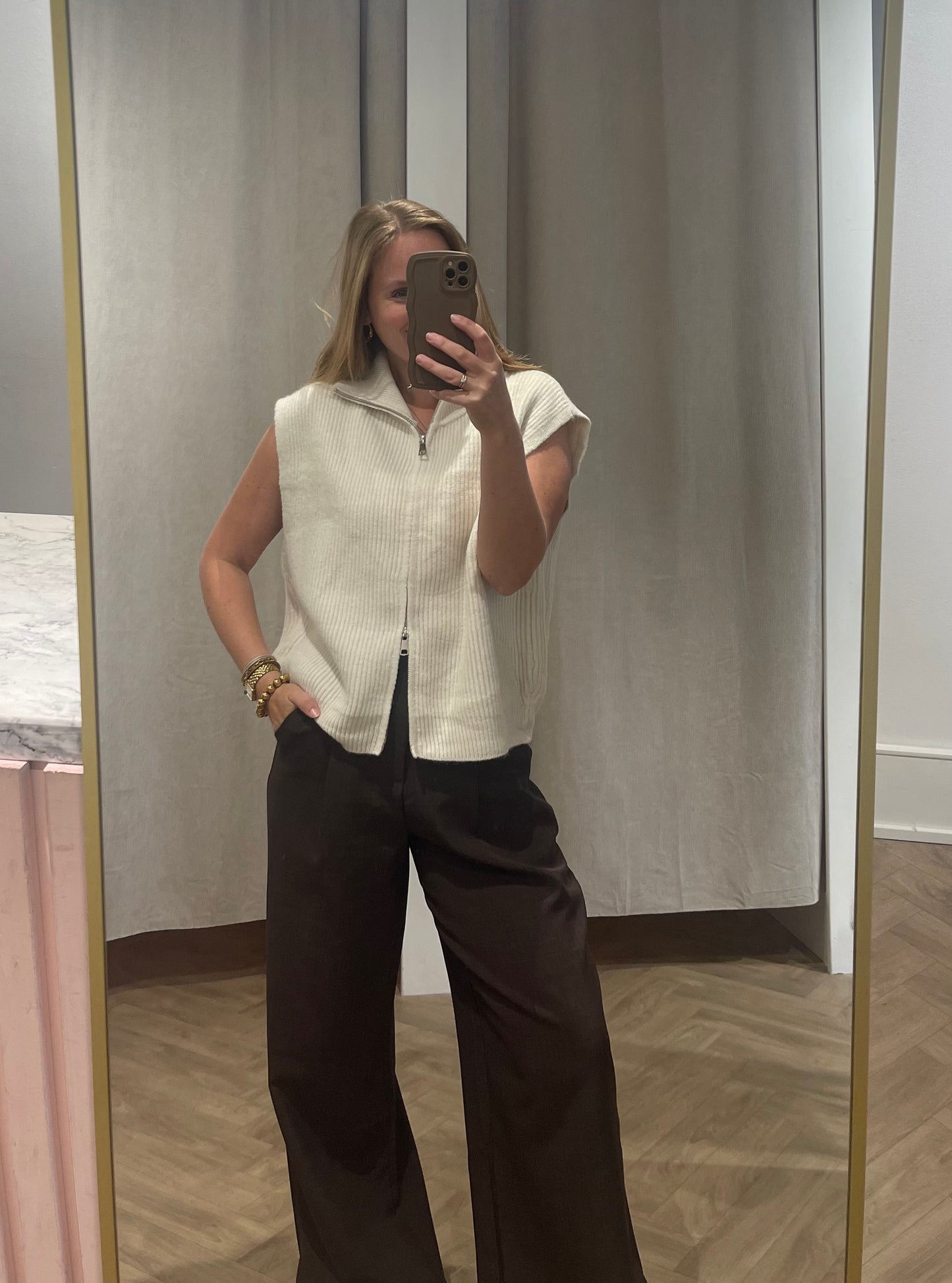 Gilet Kaylee Beige voor dames