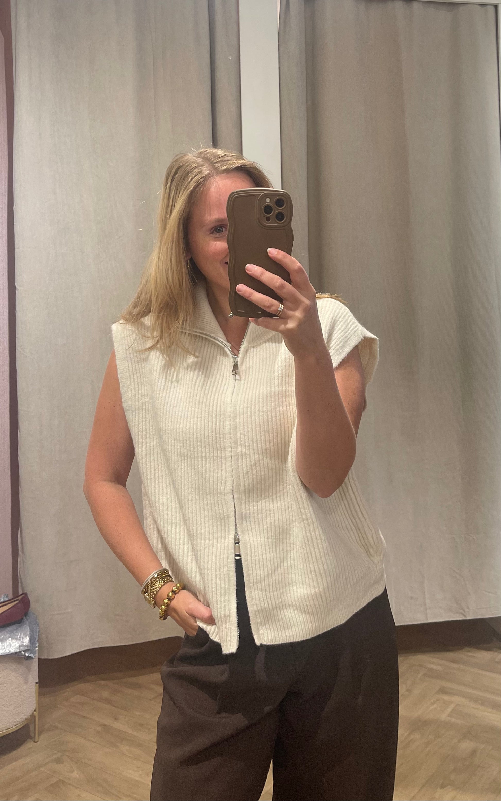 Gilet Kaylee Beige voor dames