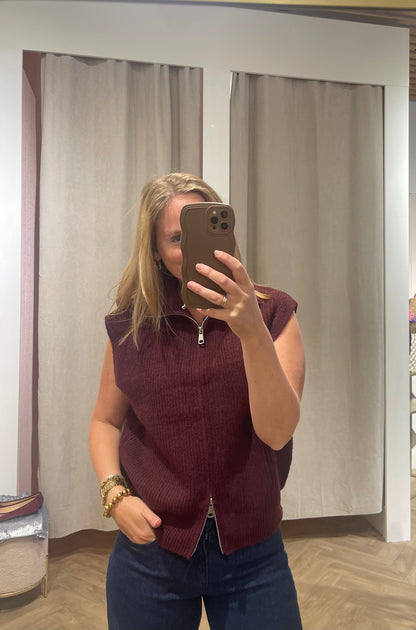 Gilet Kaylee Bordeaux voor dames