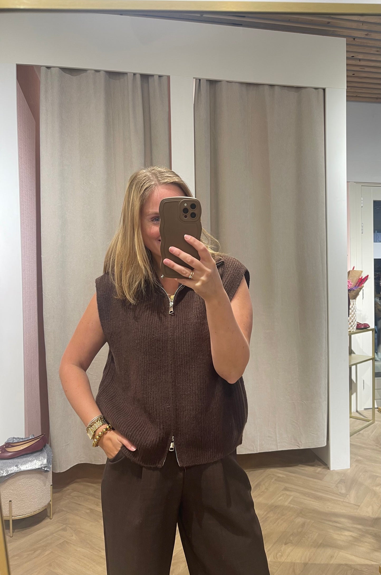 Gilet Kaylee Bruin voor dames