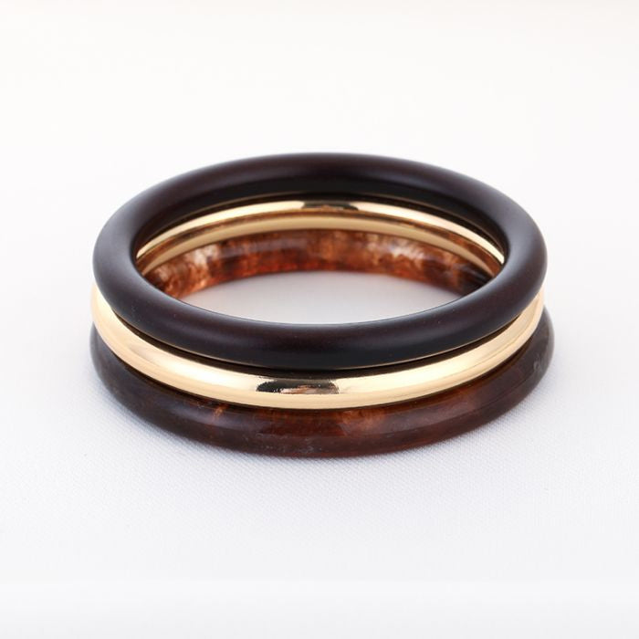 Bangle Set Brown Gold voor dames