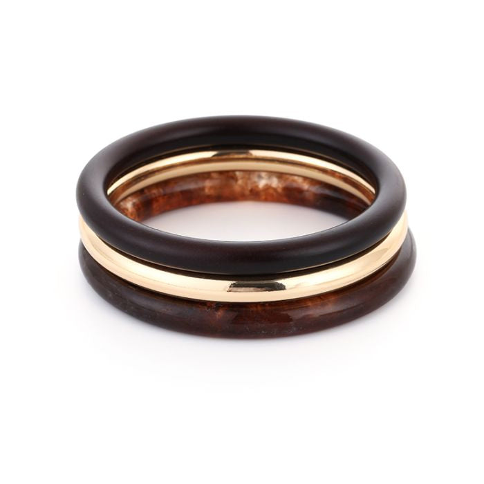 Bangle Set Brown Gold voor dames