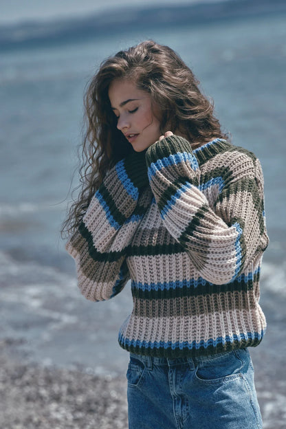 Knit Krissy Stripe Beige voor dames