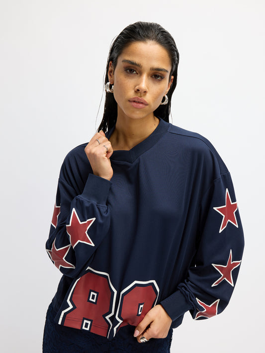 Longsleeve Ulla Navy voor dames