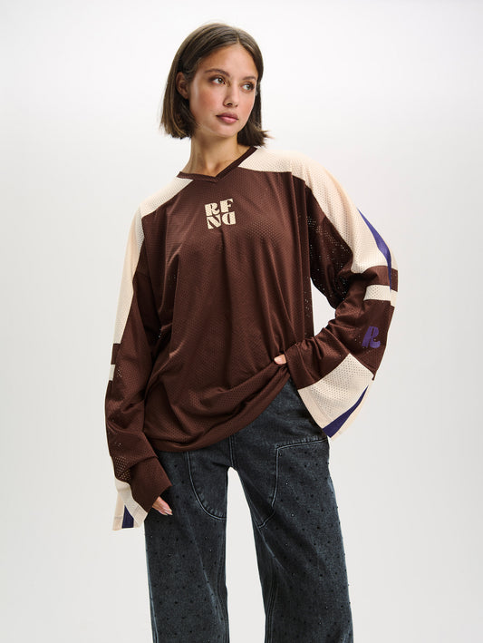 T-shirt Yaedy Bruin voor dames