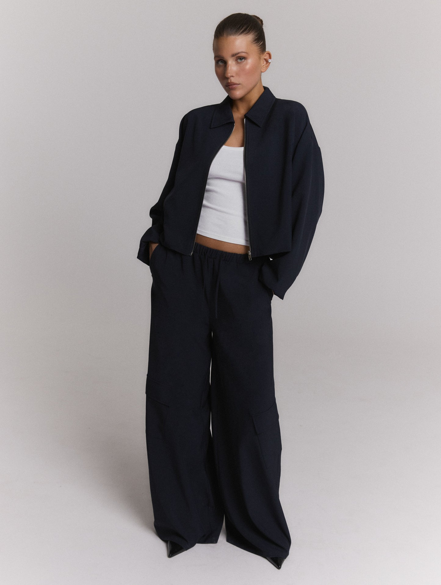 Pants Mila Wide Leg Navy voor dames