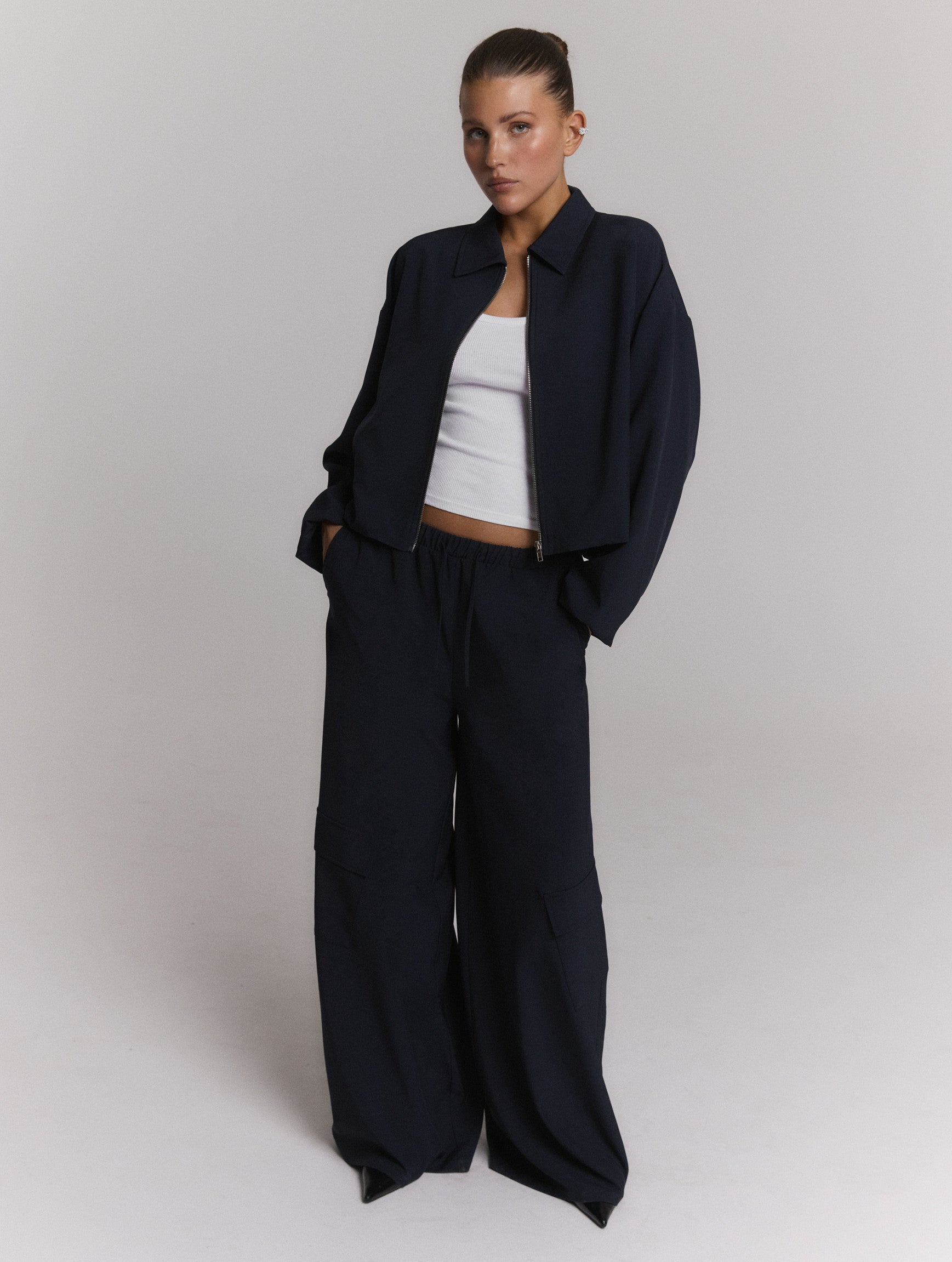 Pants Mila Wide Leg Navy voor dames