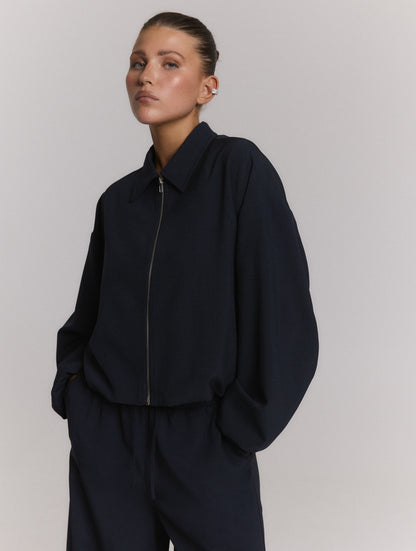 Jacket Deni Zipper Navy voor dames
