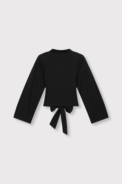 Longsleeve Feather Tie Black voor dames