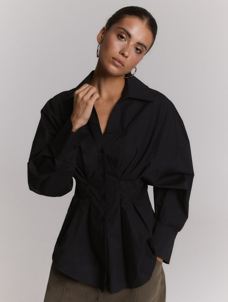Blouse Guusje Taillered Black voor dames