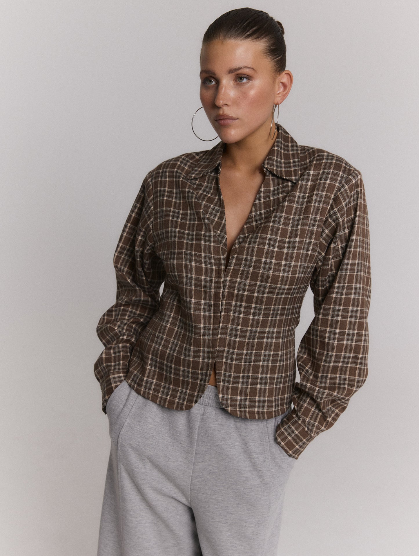 Blouse Syd Check Brown voor dames